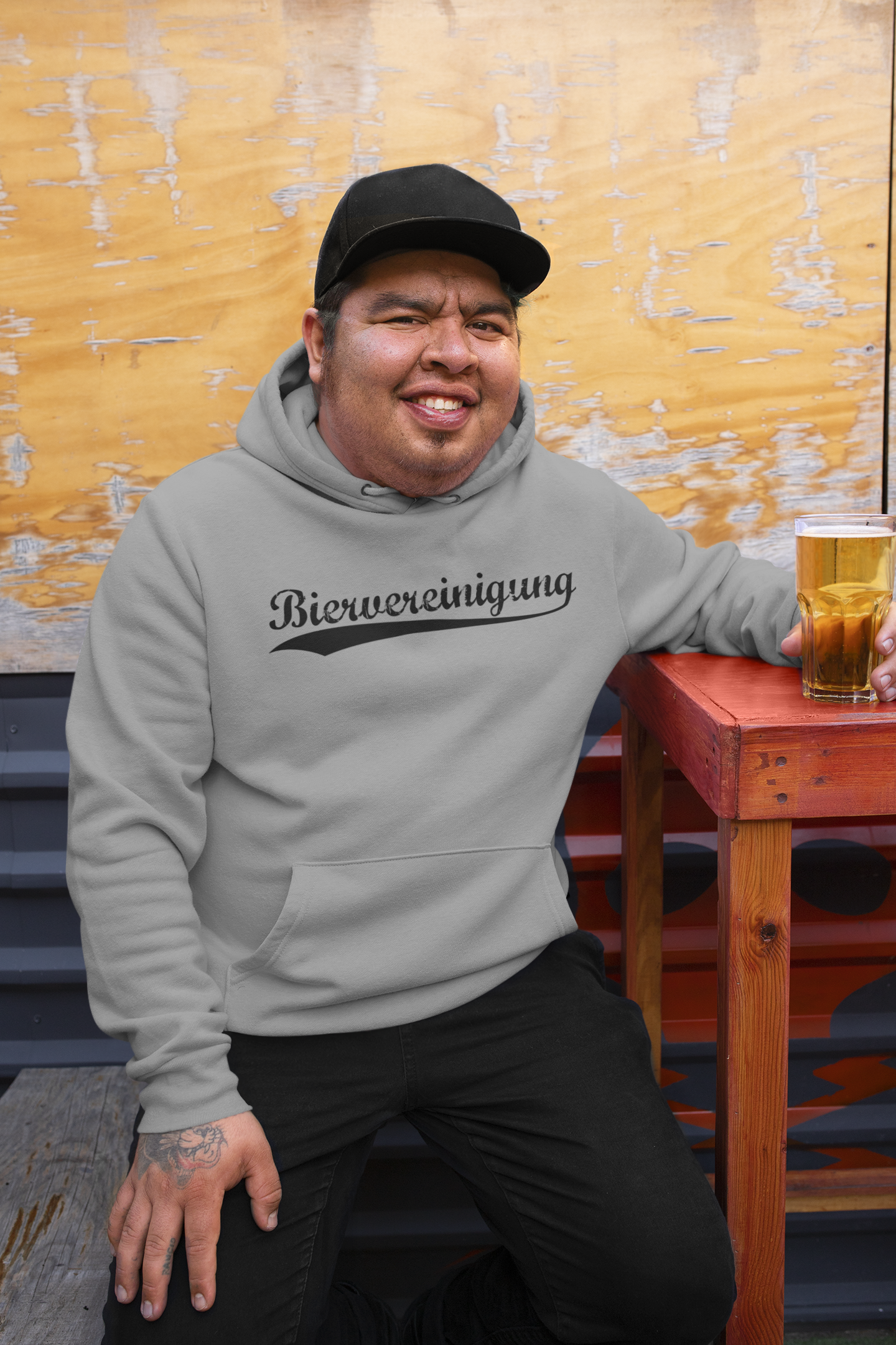 Biervereinigung Basic Hoodie Melange Grey Unisex